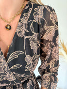 Robe courte marron dorée - Alys