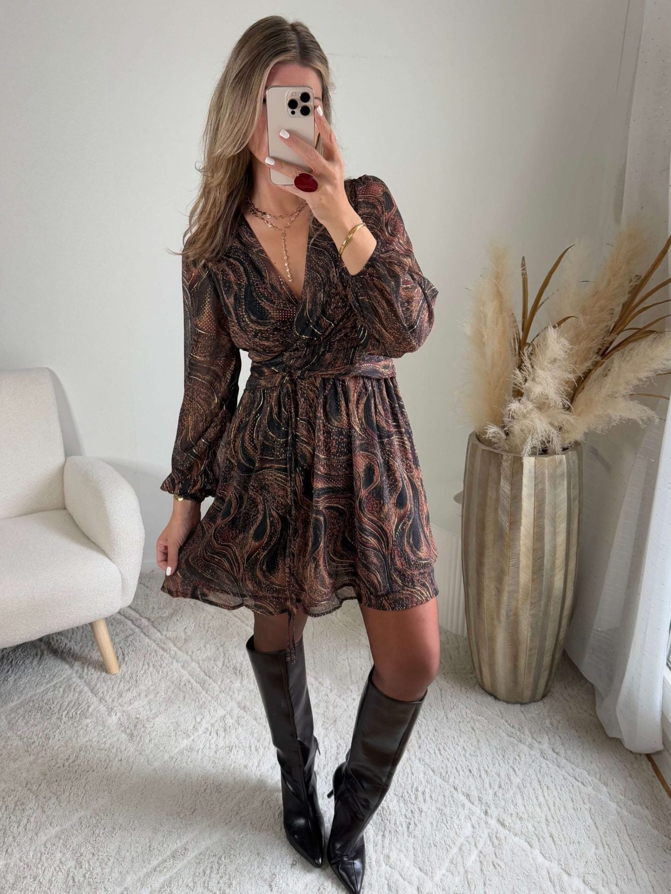 Robe marron dorée - Cali