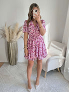 Robe rose fleurie Apolline du S au 4XL Easy Dressing