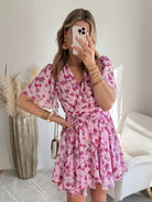 Robe rose fleurie Apolline du S au 4XL Easy Dressing