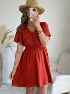 Robe courte terracotta - Dona du S au 4XL élégante cérémonie