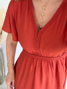 Robe courte terracotta - Dona du S au 4XL élégante cérémonie