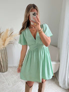Robe courte vert d'eau - Diana