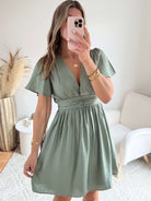 Robe courte vert sauge - Diana
