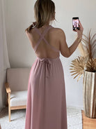 Robe dos nu rose poudré - Valentina