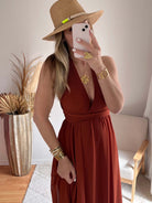 Robe dos nu terracotta - Valentina