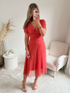 Robe en tulle corail - Léna