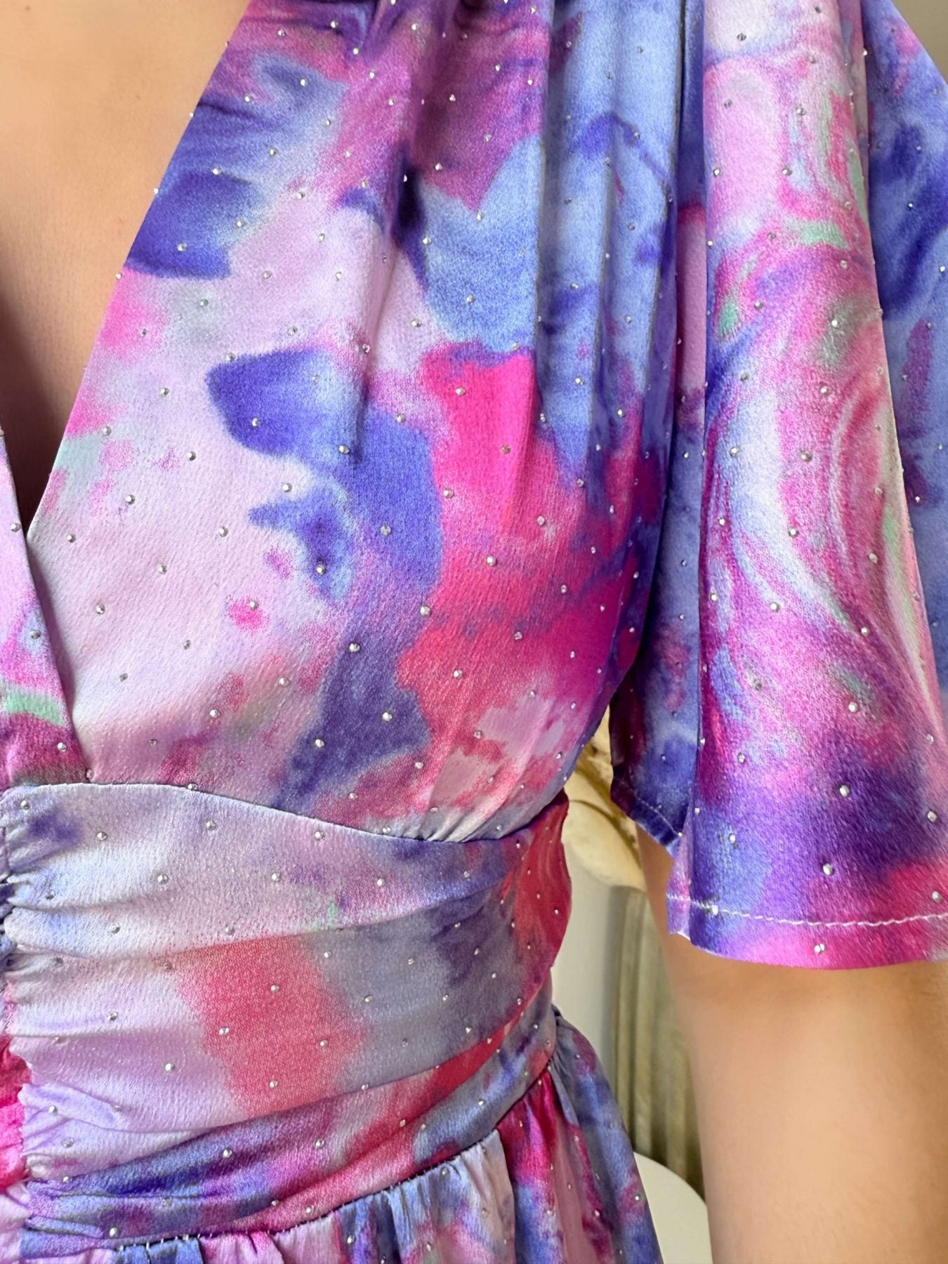 Robe fendue à strass - Alba