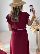 Robe fendue bordeaux