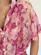 Robe rose fleurie - Anaïs