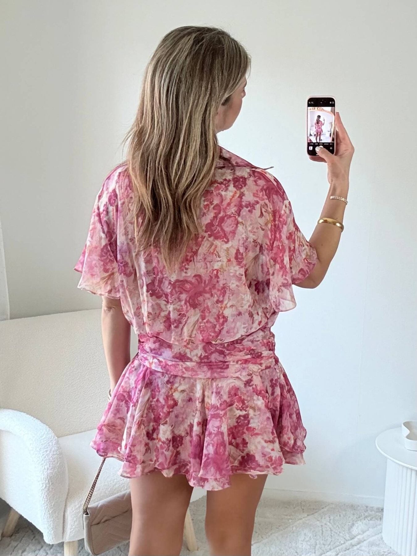 Robe rose fleurie - Anaïs