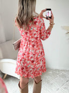 Robe fleurie corail - Rosalie