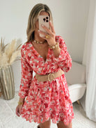 Robe fleurie corail - Rosalie