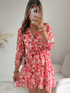 Robe fleurie corail - Rosalie