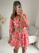 Robe fleurie corail - Rosalie