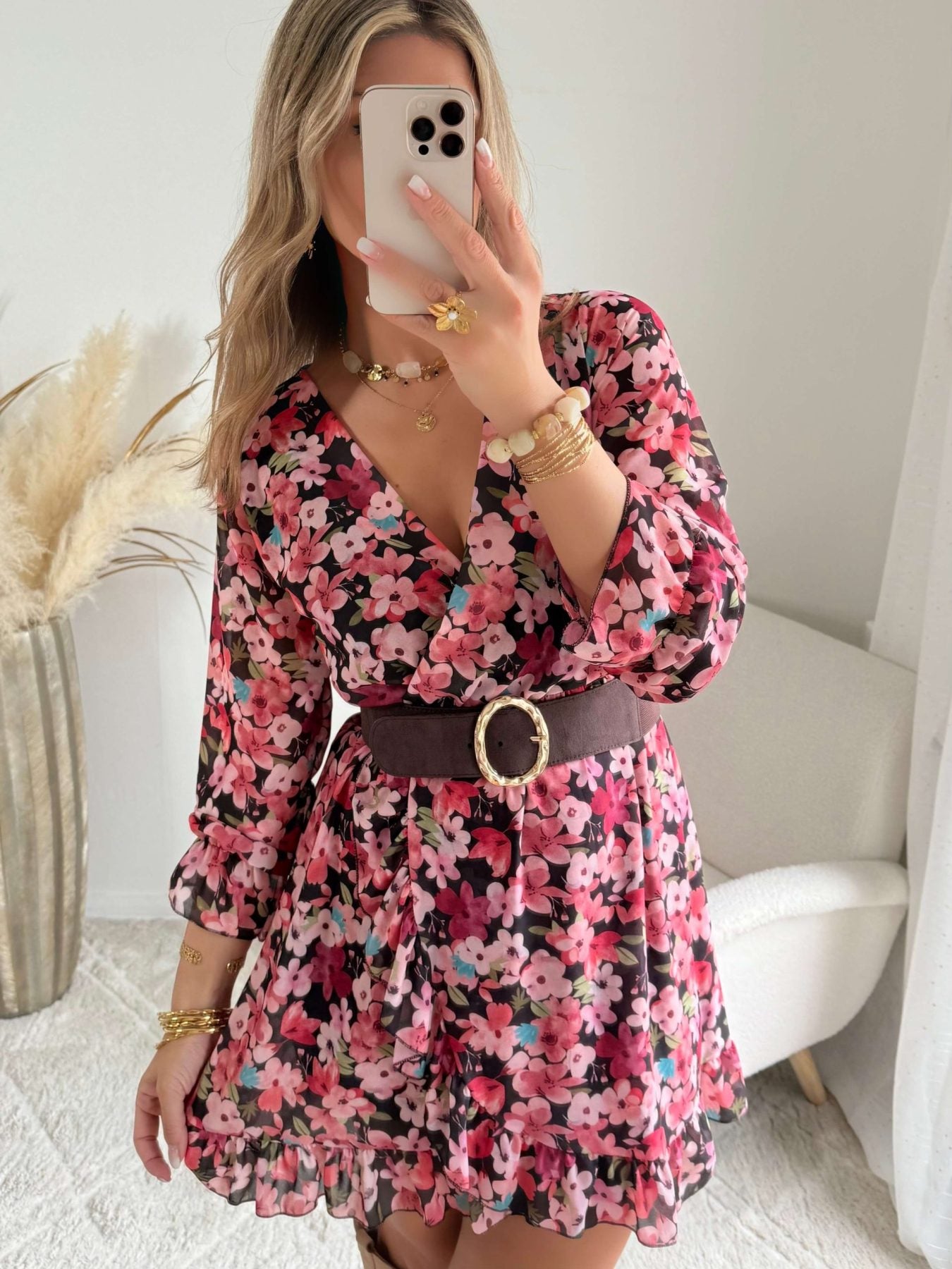 Robe fleurie rose - Rosalie