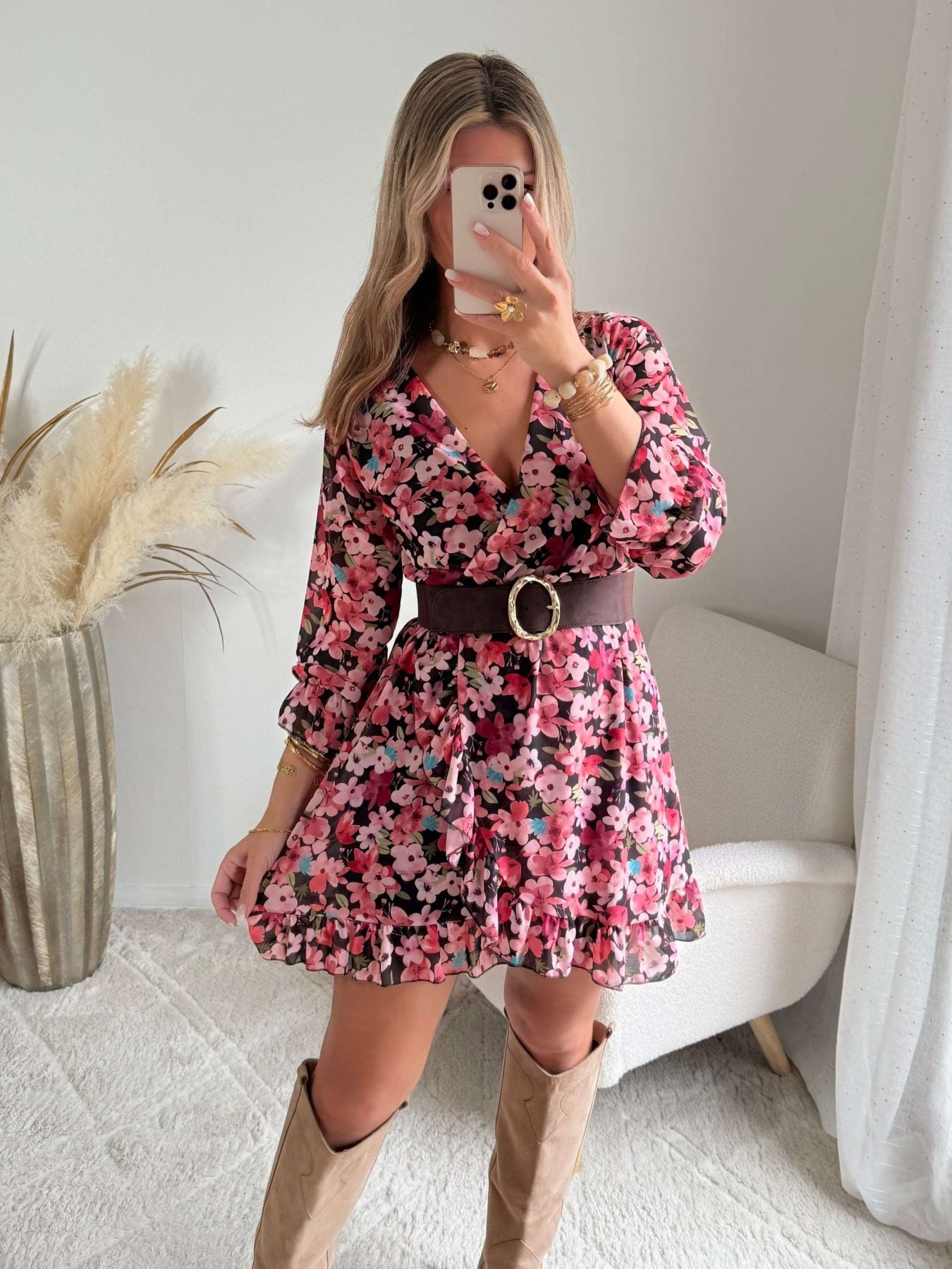 Robe fleurie rose - Rosalie