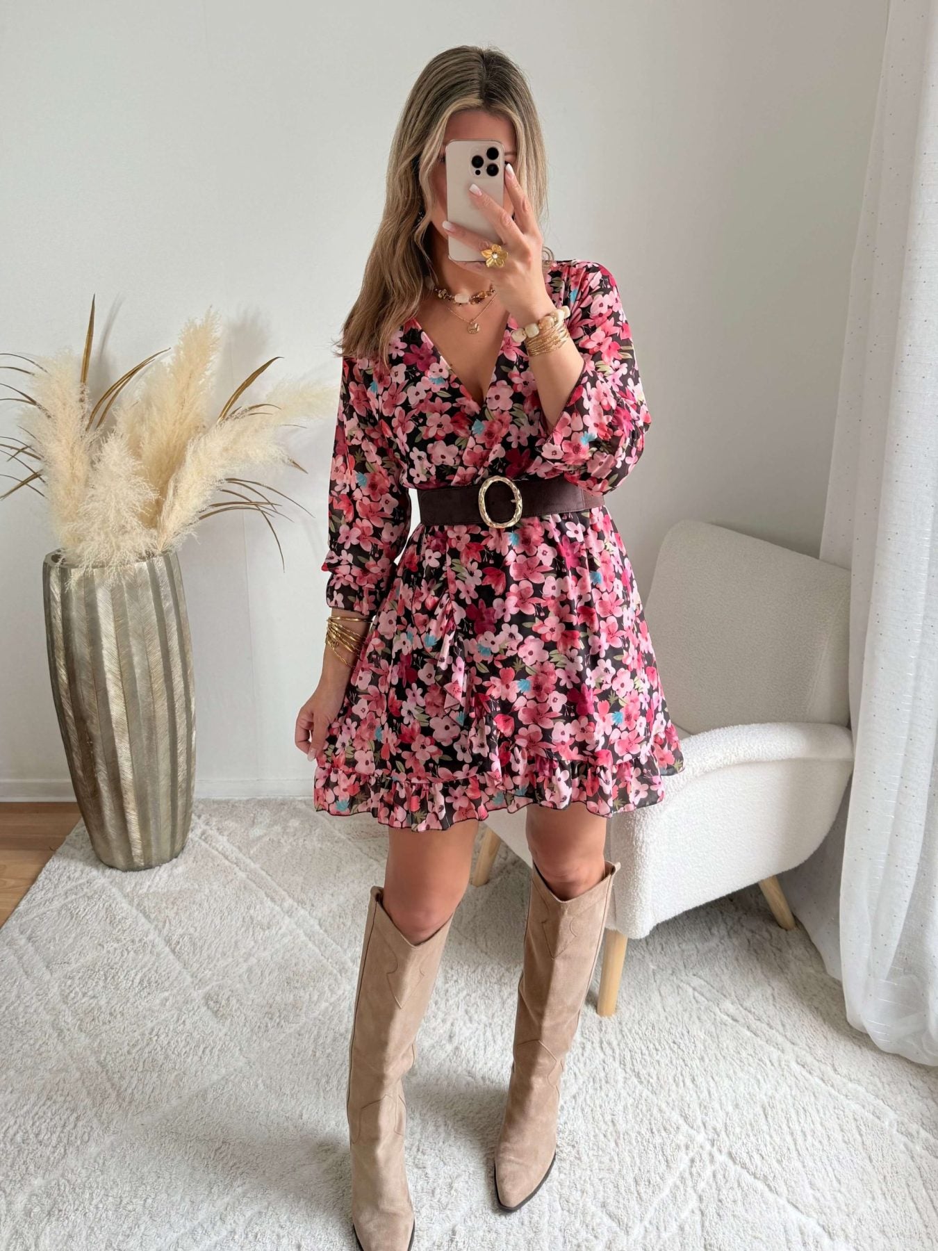 Robe fleurie rose - Rosalie