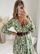 Robe fleurie vert sauge - Rosalie