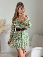 Robe fleurie vert sauge - Rosalie