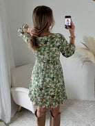 Robe fleurie vert sauge - Rosalie