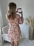 Robe courte femme fleurie rose terracotta Cassie - Easy Dressing