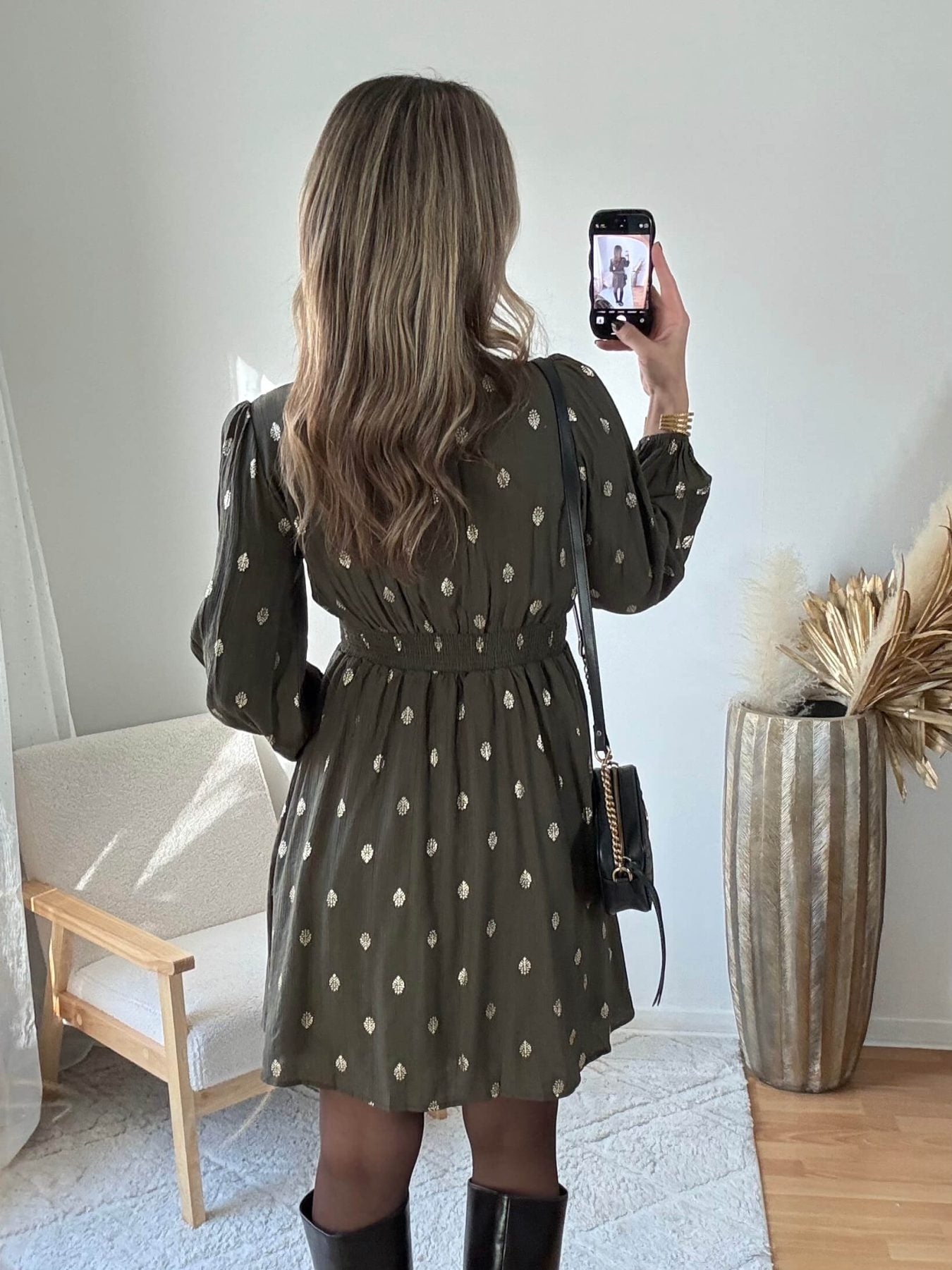 Robe kaki dorée - Alicia