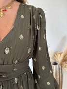 Robe kaki dorée - Alicia