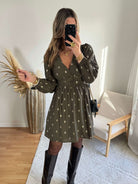 Robe kaki dorée - Alicia