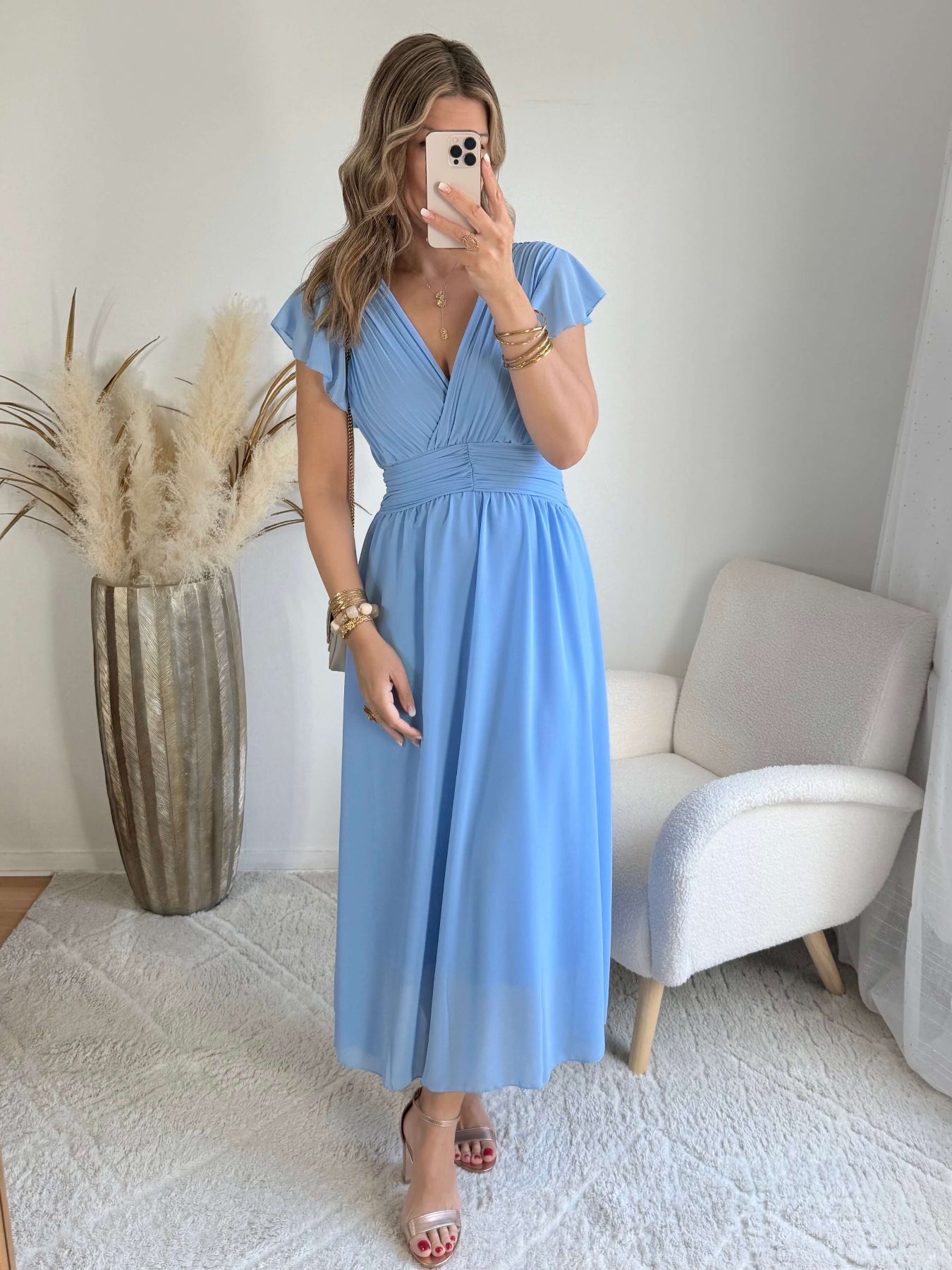 Robe longue femme bleu clair cérémonie - Zoé - Easy Dressing