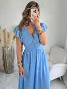 Robe longue femme bleu clair cérémonie - Zoé - Easy Dressing