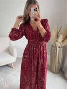 Robe longue bordeaux dorée - Romy