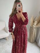 Robe longue bordeaux dorée - Romy