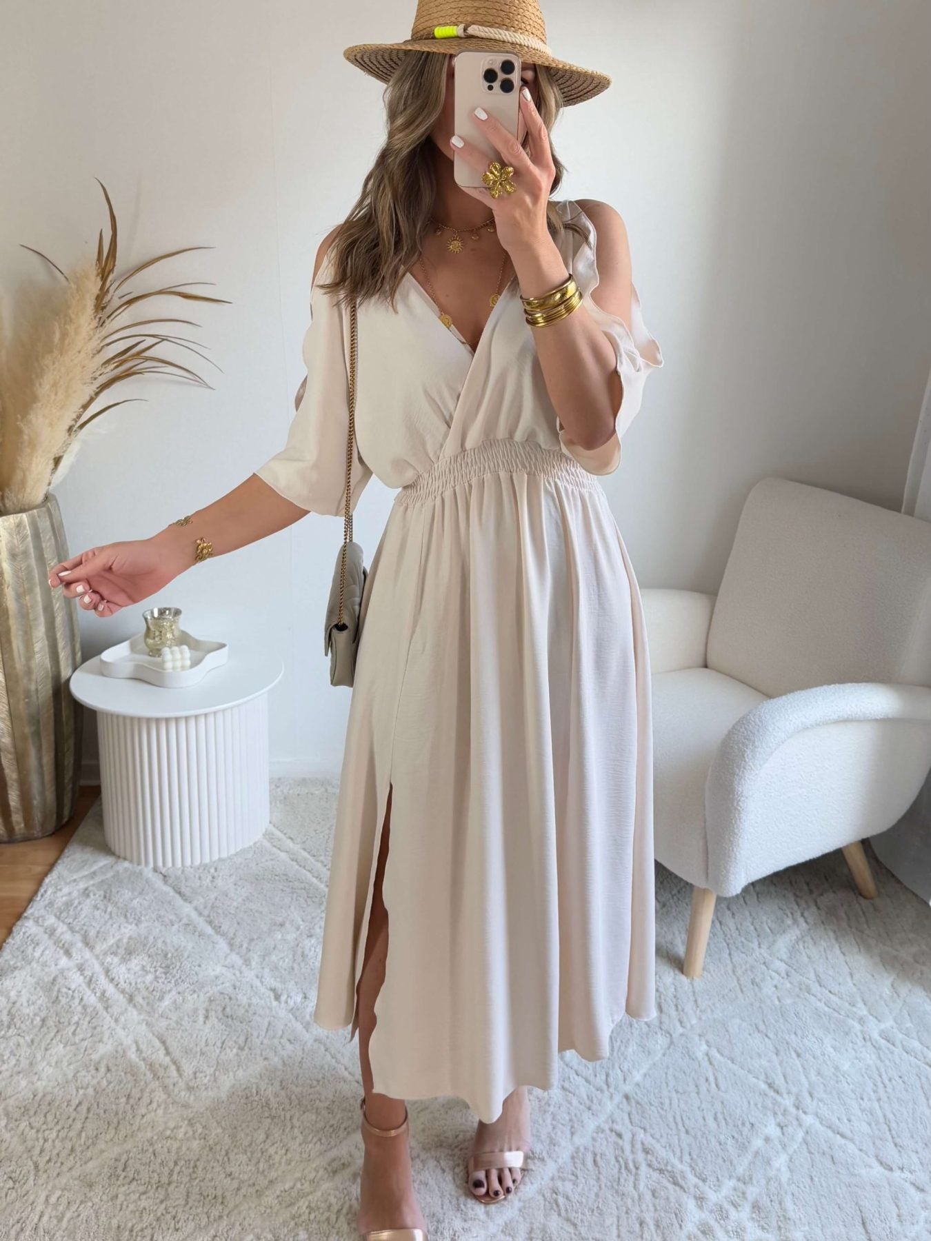 Robe longue bohème écrue - Dita