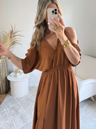 Robe longue bohème marron - Dita