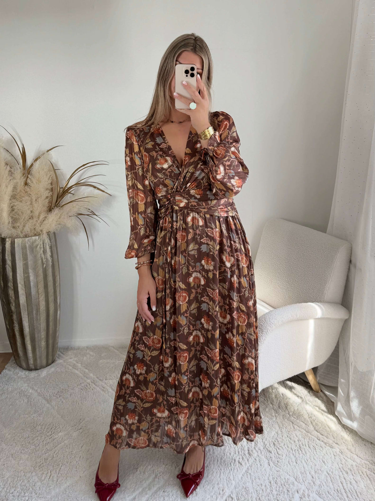 Robe longue bohème chic à manches longues Baya