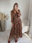 Robe longue bohème chic à manches longues Baya