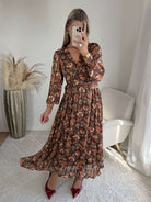 Robe longue bohème chic à manches longues Baya