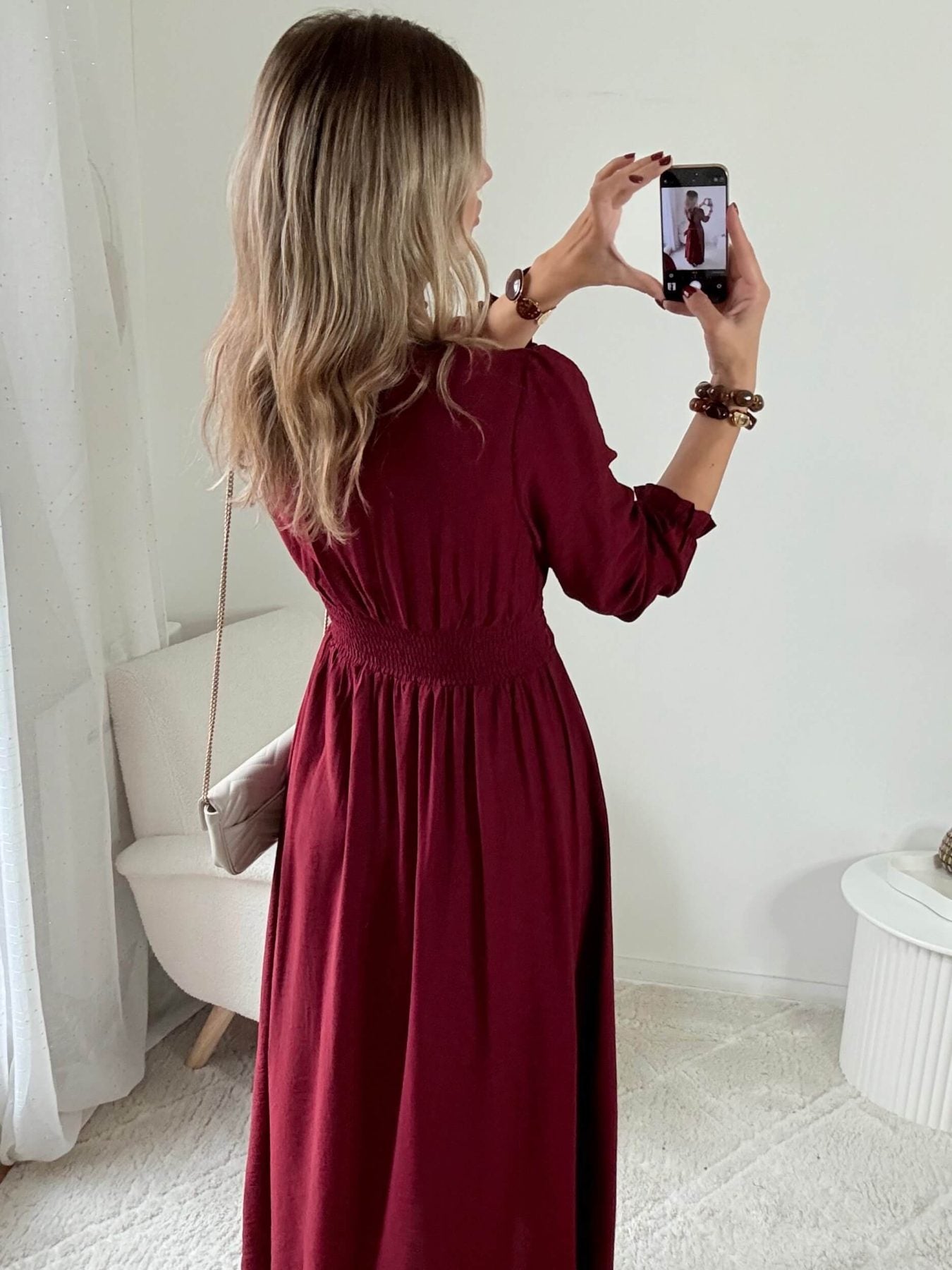 Robe longue bordeaux - Margot