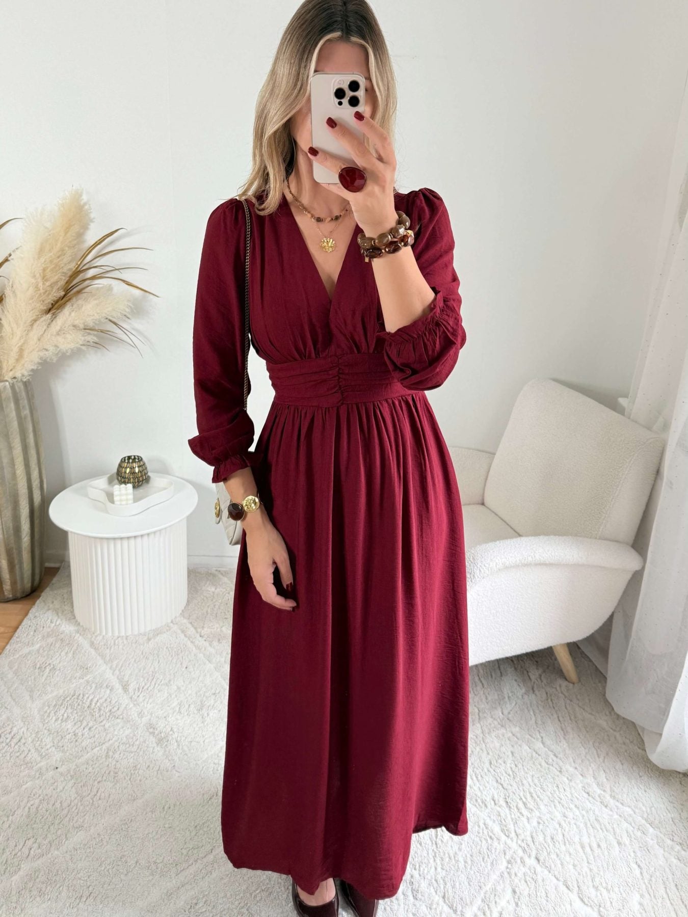 Robe longue bordeaux - Margot