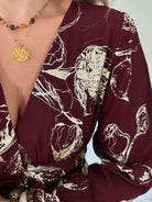 Robe longue bordeaux dorée - Sarah