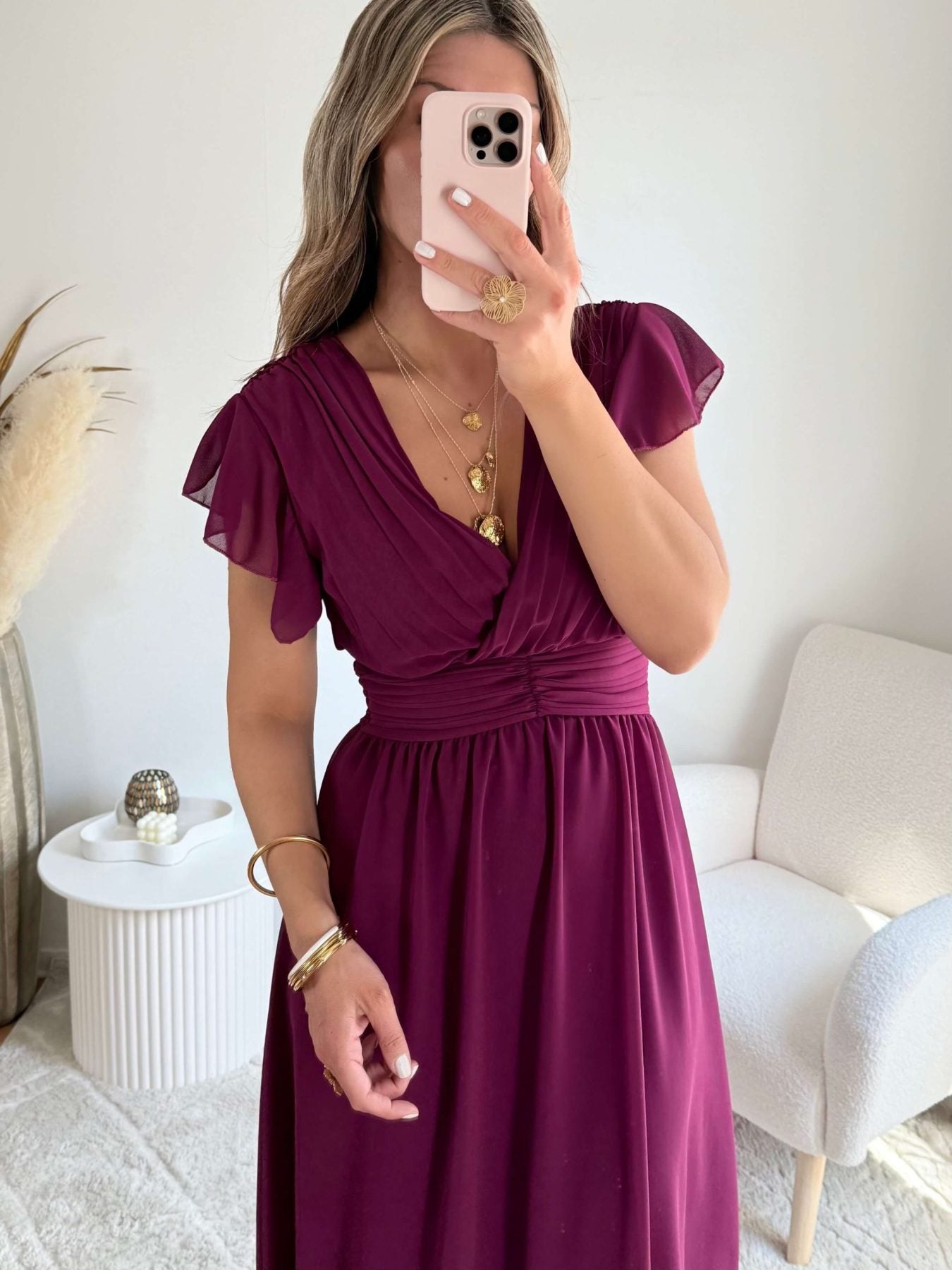 Robe longue prune - Zoé
