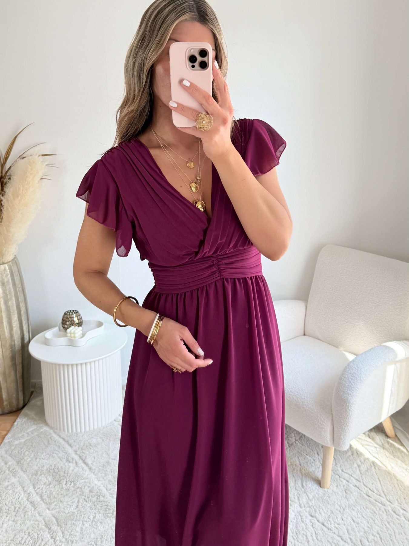 Robe longue prune - Zoé