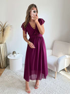 Robe longue prune - Zoé