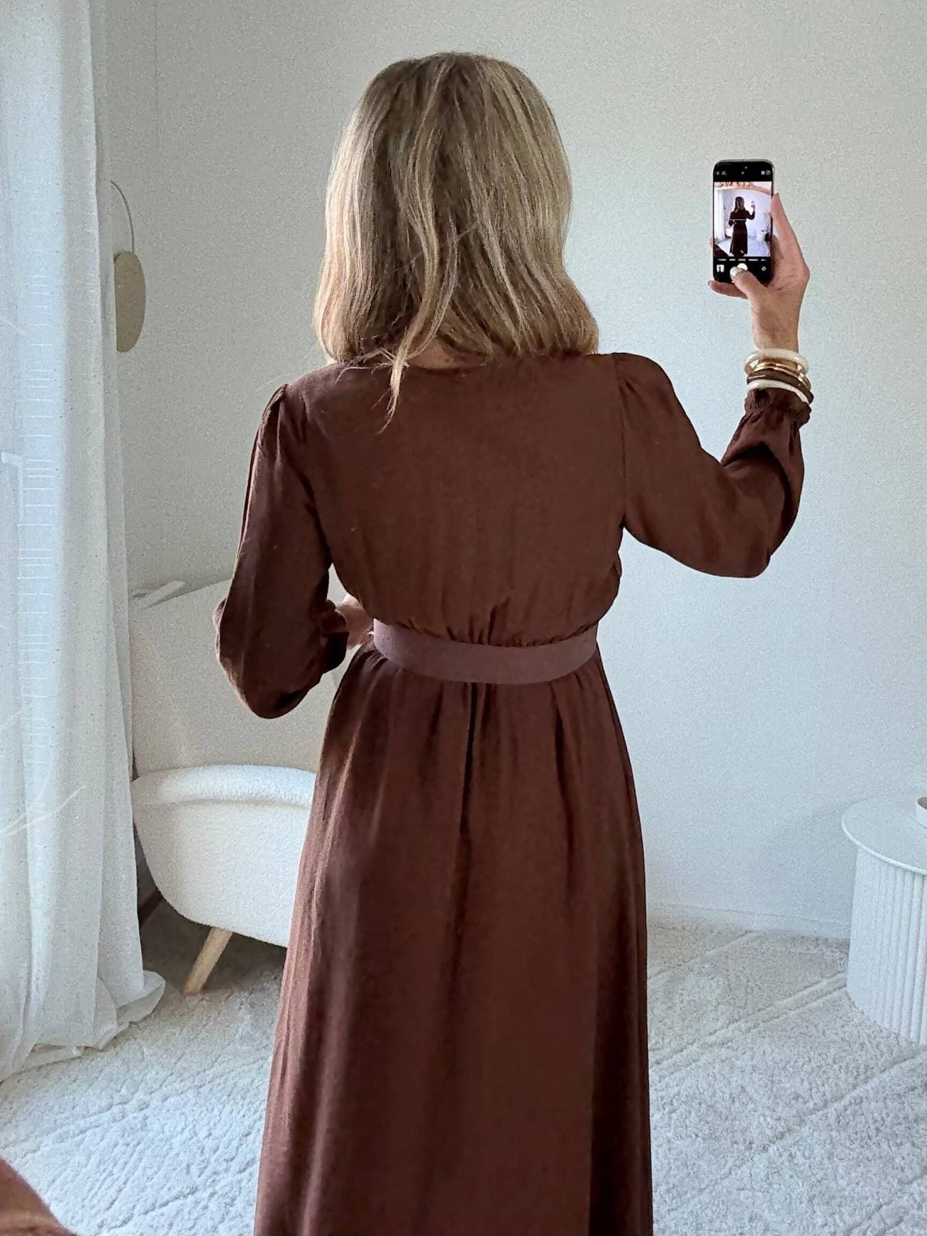 Robe longue chocolat - Elise