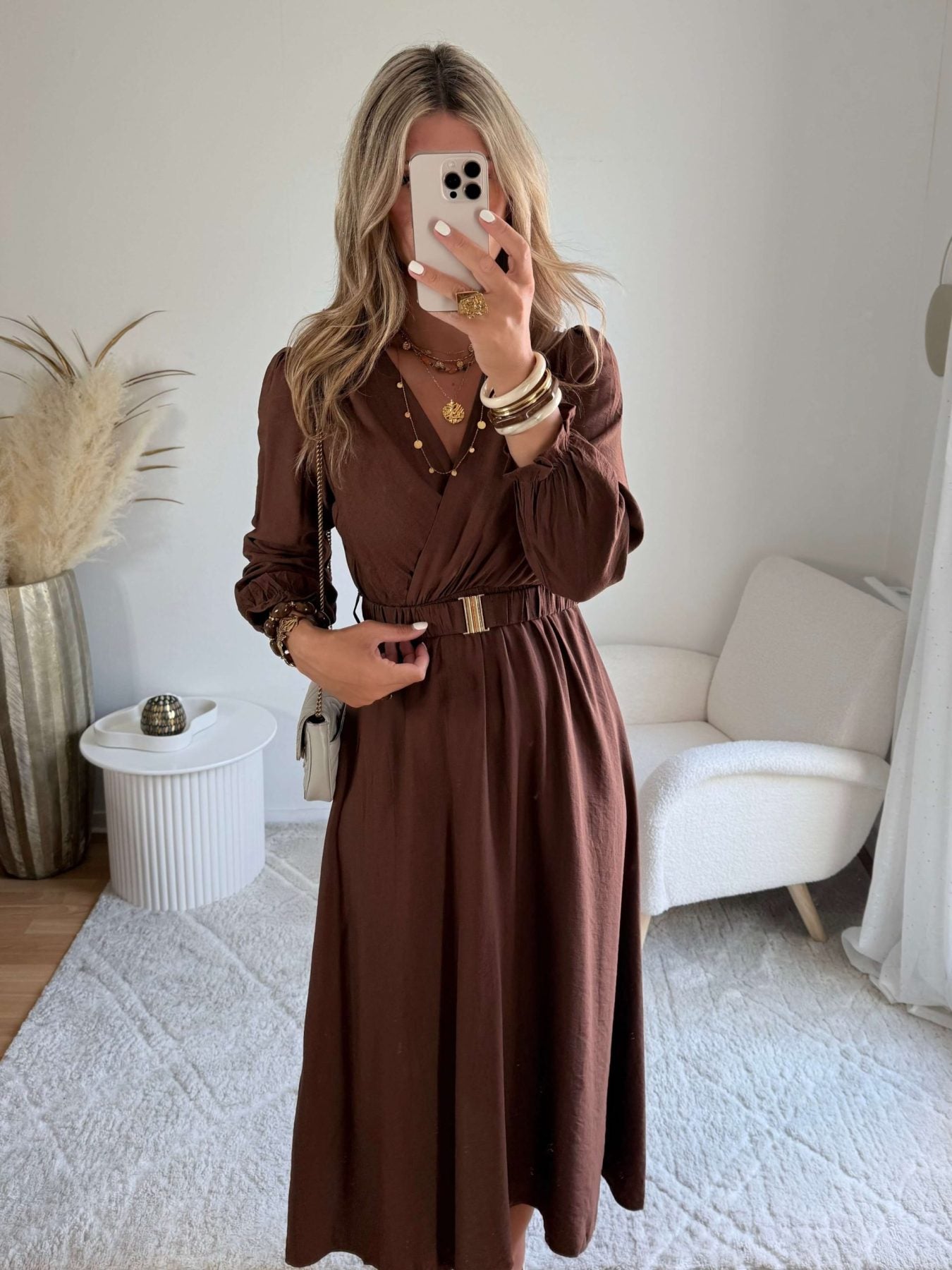 Robe longue chocolat - Elise