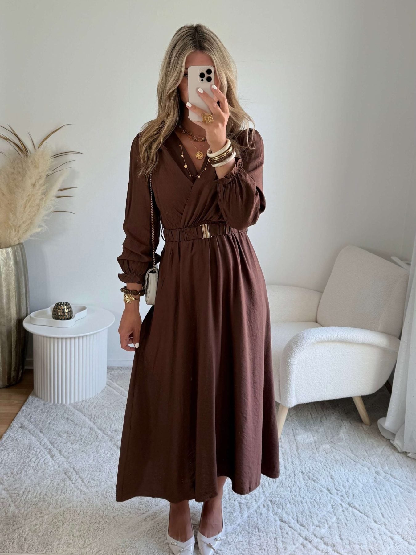 Robe longue chocolat - Elise