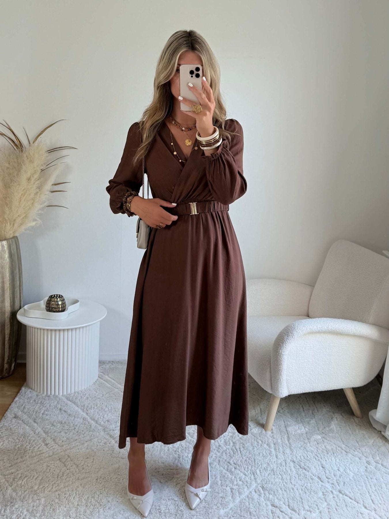 Robe longue chocolat - Elise