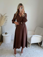 Robe longue chocolat - Elise