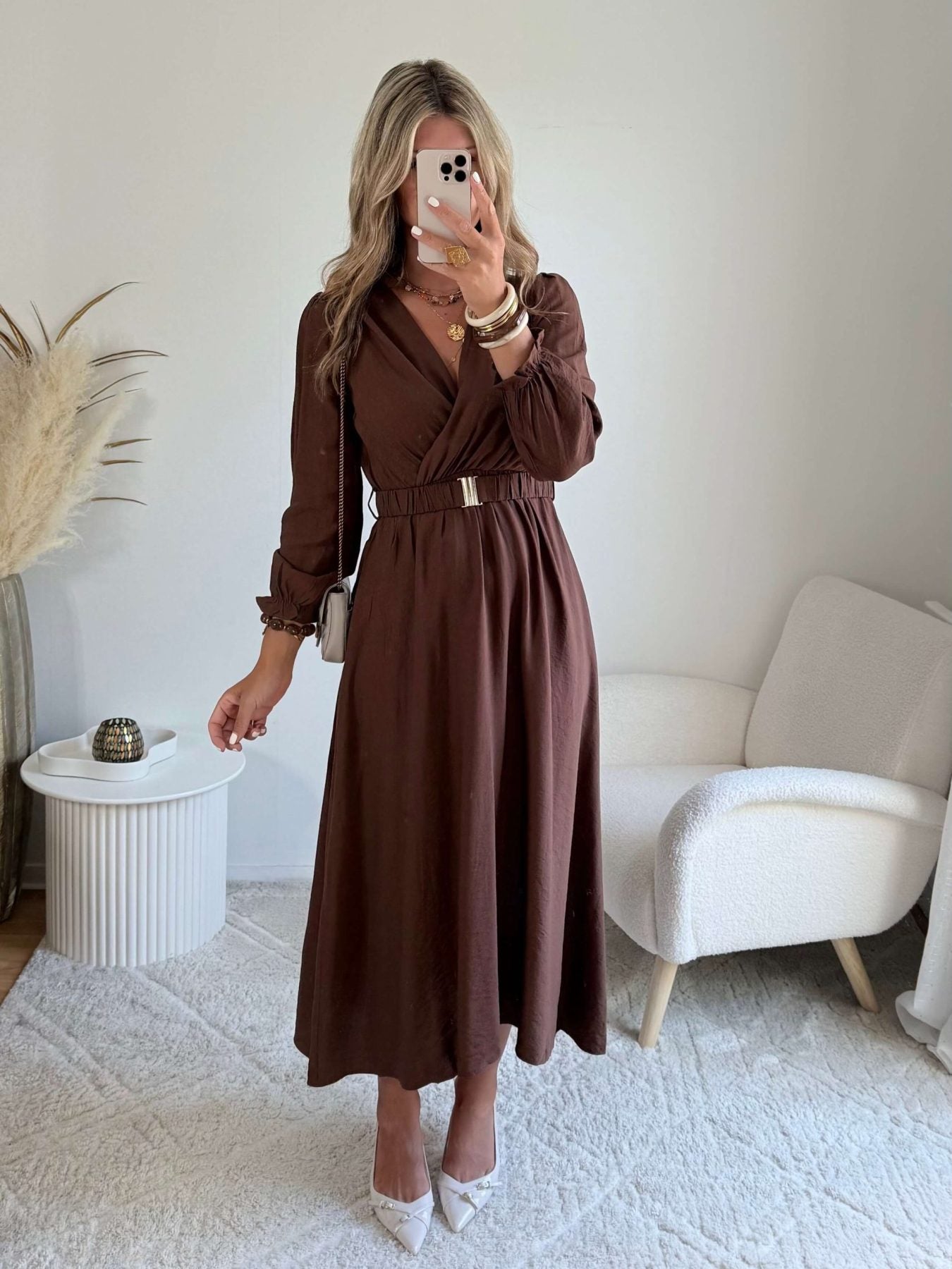 Robe longue chocolat - Elise